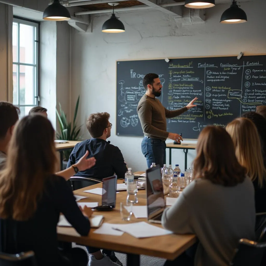 Taller de productividad con participantes activos