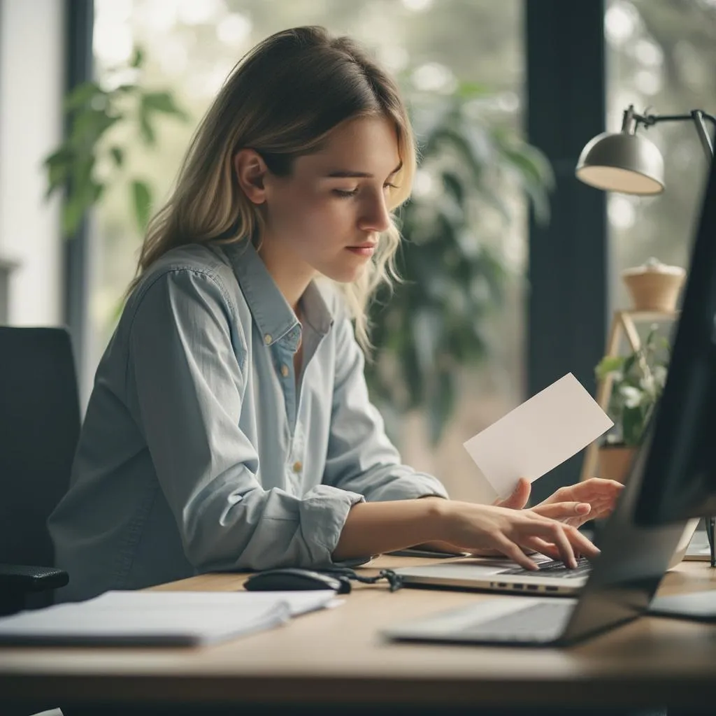 Persona trabajando productivamente en un entorno moderno